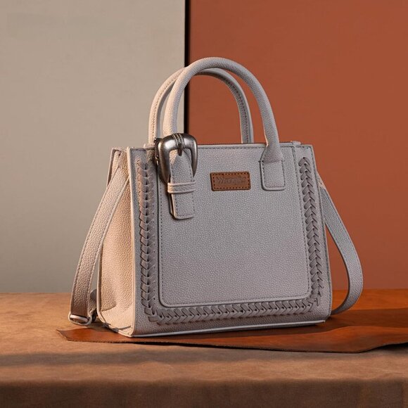 Stylish Wrangler Vegan Leather Tote Bag in Retro Gray – Organize in Elegance - Picture 6 of 6